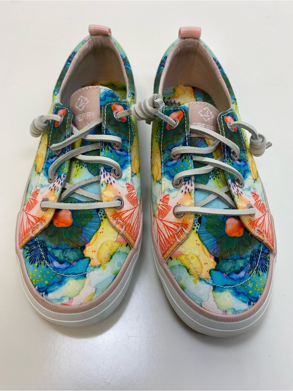 Sperry Girls' Multicolor Floral Canvas Boat Shoes